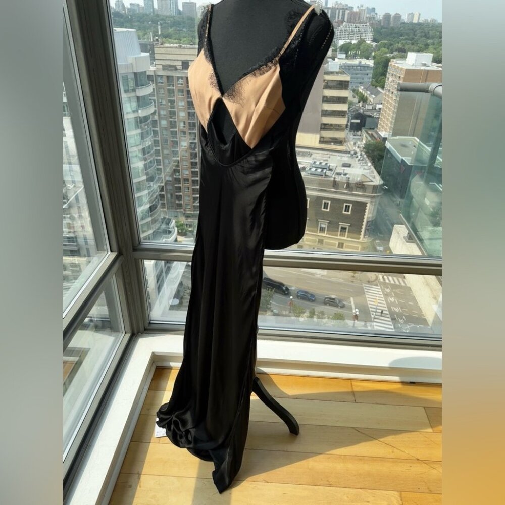 🆕 SELF PORTRAIT 🧿 NWT Black Lace Satin Maxi Dress, Sz US 2 / UK 6 - Picture 10 of 16